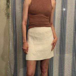 Zara Ivory Ribbed Mini Skirt